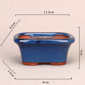 Mini pot en céramique pour plantes succulentes, pot de fleurs en glaçure bleue Jun de Yixing Zisha, pot de pépinière pour bonsaï de balcon, vente en gros d'usine - Product Image 5