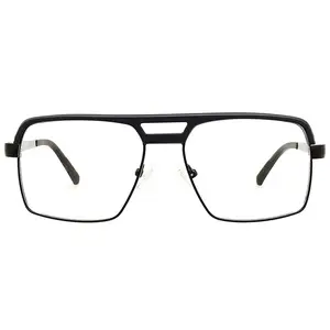 2024 nouvelles lunettes de soleil classiques homme pont en métal lunettes carrées naturelles les plus populaires