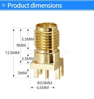Conector SMA Hembra Recto de 6GHz de Alto Rendimiento para Soldadura en PCB, Adaptador RF Chapado en Oro, Venta al Por Mayor