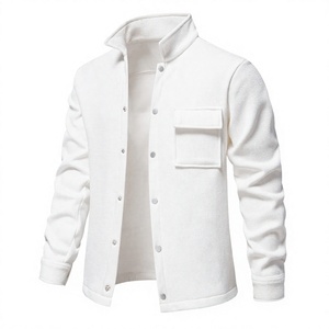 <b>Men's</b> Stand Collar <b>Cardigan</b> Jacket Dot Pattern Button Front Breathable Windproof Eco Friendly Winter Coat - Product Image 3
