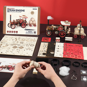 <span class=keywords><strong>Robotime</strong></span> <span class=keywords><strong>Rokr</strong></span> LKA01 Jouets éducatifs <span class=keywords><strong>3D</strong></span> DIY Assemblage artisanal en bois Moteur à vapeur Puzzles pour adultes - Product Image 3