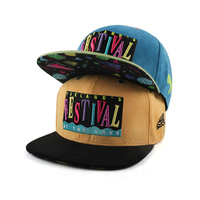 Gorra Snapback Vintage de 5 Paneles con Bordado 3D de Dos Tonos para Hombre, Gorra Plana Lisa con Visera Plana, Gorras de Hip Hop al por Mayor