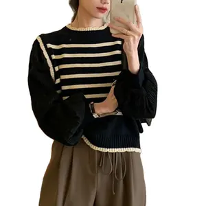 2024 Wholesale Kinted Casual Sweatshirts Motern Women Lady Fashional Style Crew Neck