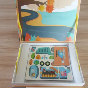 DIY kids education magnetic book 66pcs puzzles toy