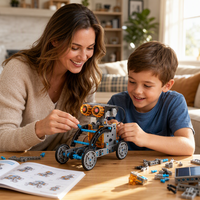 Kit de robot solaire STEM 29 en 1, 205 pièces, jouets éducatifs scientifiques à construire soi-même pour enfants, garçons, véhicule spatial, bateau