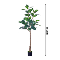 Plantes artificielles en caoutchouc en pot de 160 cm en gros, faux arbre d'intérieur, écologique, ignifuge, pour le sol, verdure domestique