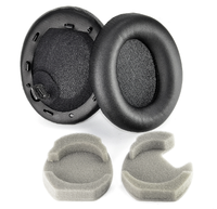 Coussinets d'oreille en cuir protéiné de remplacement pour casque sans fil Sony WH-1000XM4 XM4, coussinets en mousse à mémoire de forme douce