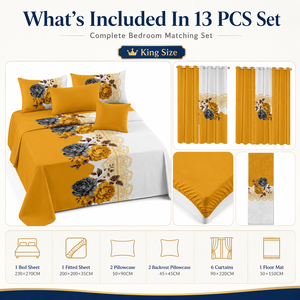 13 Piece New Patterns 2026 Good Quality <strong>Bedding</strong> <strong>Sets</strong> with Matching Curtains and Floor Mat for Bedroom Home Bedsheet King Size - Product Image 2