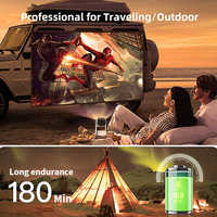 Projecteur intelligent K2 4K Android avec haut-parleurs, batterie rechargeable intégrée, lampe inclinable, projecteur portable mini LED