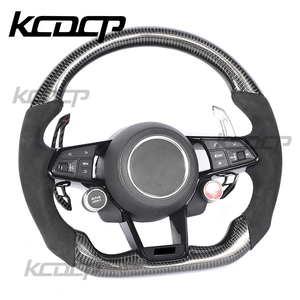 Volant de course personnalisé en Alcantara et fibre de carbone pour <span class=keywords><strong>Audi</strong></span> TTS R8 TTRS <span class=keywords><strong>TT</strong></span> Q3 Q5 Q7 Q8 A3 A4 A5 A7 A6 C6 C7 Cabriolet - Product Image 2