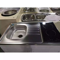 Cuisine extérieure multifonctionnelle Kingoda la plus vendue avec évier et réfrigérateur tout-en-un, compacte, portable, en acier inoxydable