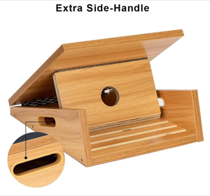 Planche inclinée portable en bois dur pour étirement des mollets avec poignée latérale et surface antidérapante – Équipement d'étirement des chevilles - Product Image 3