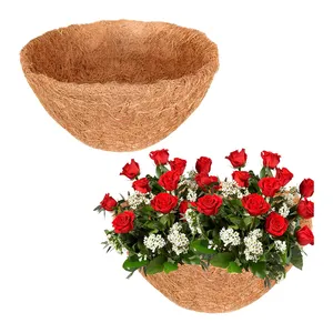 Metalen Plantenbak Pot Met Coco Coir Liner Veranda Decor Kokospalm Bloempot