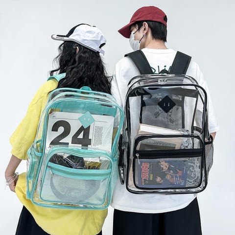 2025 New Summer Large Capacity PVC Backpack for Girls Boys Transparent Bag Design School Bag College Students Backpacks