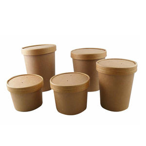 ย่อยสลายได้เป็นมิตรกับสิ่งแวดล้อมคราฟท์สลัดชามกระดาษที่มีฝาปิดกระดาษ - Product Image 6