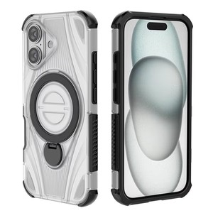 Luxury Armor Design TPU+PC <b>Case</b> for iPhone 16-Magnetic Ring Shockproof <b>Wireless</b> <b>Charging</b> Trendy Back Cover - Product Image 1