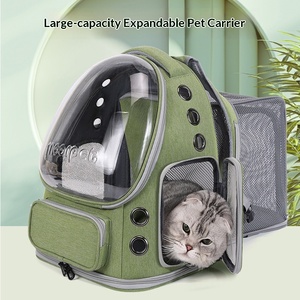 Sac à dos de transport pour animaux de compagnie, respirant, pliable, sac de voyage, sac de transport pour vélo d'été, sac à main portable pour chats et chiens, rangement facile, en nylon extensible - Product Image 3