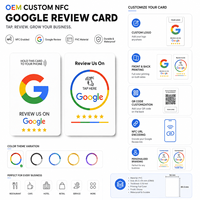 Carte NFC Google Review 13,56 MHz NTAG213 avec code QR, en PVC intelligent, pour avis en tapotant, pour restaurants, hôtels, commerces de détail, réseaux sociaux, OEM