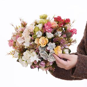 بيع بالجملة باقات باقات صغيرة من باقة الشاي والورد من الحرير الاصطناعي - Product Image 5