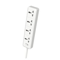 Regleta de Enchufes Eléctrica Universal con Logotipo Personalizado Industrial PUJIMAX, Regleta de Múltiples Tomas de Corriente, 4 Tomas de Corriente, 6 A, Cable de 1,5 m