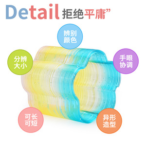 แหวนสปริงสีรุ้ง ขนาดกลาง รูปทรงไม่สม่ำเสมอ ทำจากพลาสติก บรรจุ 24 ชิ้นต่อกล่อง สำหรับเด็กอายุ 5 ถึง 7 ปี ของเล่นส่งเสริมการขาย - Product Image 4