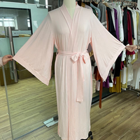 Peignoir Kimono en Modal Personnalisé OEM pour Femme, 230 g/m², Doux, Confortable et Épais, Vêtement de Nuit et d'Intérieur à Manches Larges