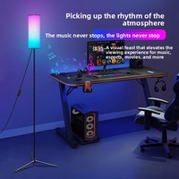 Lampe de sol RGB moderne à LED, lampe d'angle, synchronisation musicale, contrôle par application, variateur d'intensité, changement de couleur pour salon/salle de jeux