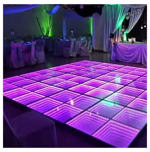 Manyetik Pista De Dance Led düğün parti olay fie3d 3D Infinity ayna Piso taşınabilir Led dans pisti dans etmek