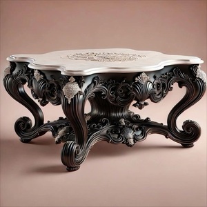 Table basse en teck antique, fabriquée à la main en bois massif avec une finition luxueuse pour une décoration élégante du salon - Product Image 2
