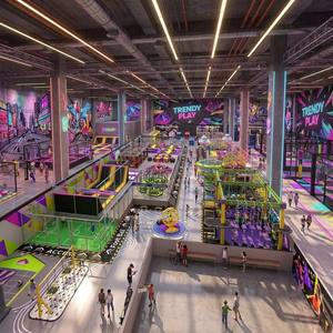 Mega Complexe d'Aventures et de Sports Intérieur : Parcours Aventure Intégré, Parc de Trampolines et Centre de Divertissement Familial Multi-Zones - Product Image 1