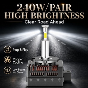 1 คู่ 4 ด้าน 120W LED ไฟหน้าซีนอน D3s D1s ดีซีรีส์ไฟหน้า 6000K หลอดไฟไฟหน้าซีนอนไฟรถ LED ไฟหน้า <span class=keywords><strong>RC80</strong></span> - Product Image 3