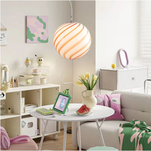 Luminaire suspendu Cross Border Alps, sphère en verre LED ronde, éclairage d'ambiance pour chambre d'enfant, E26, tête simple - Product Image 4