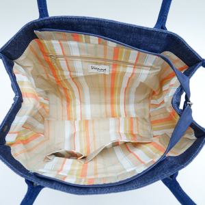 Large-capacity Portable Trendy Vintage Denim Medium Size Bamboo Cross Pattern Type NAVY Long Webbing Strap <b>Men</b> <b>Handbags</b> - Product Image 6