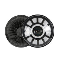 IOL Phare de travail LED 7 pouces 12V 8000 Lumens 65W avec feux de jour Angel Eyes et clignotants 6000K pour moto et véhicules tout-terrain