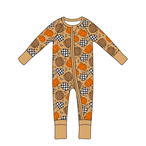 Mameluco con estampado de Halloween para bebé de fábrica personalizado OEM Qingli, peleles con estampado de calabaza para bebés de 0 a 8 años, sin aranceles - Product Image 3
