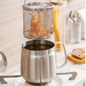 Grand filtre à huile tasse en acier inoxydable pour usage intensif récipient à graisse <span class=keywords><strong>de</strong></span> cuisine Bacon passoire à huile <span class=keywords><strong>friteuse</strong></span> - Product Image 4