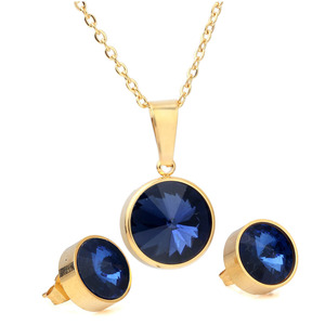 Parure de bijoux style européen et américain avec collier et boucles d'oreilles en cristal rouge, sertissage clos de 15 mm et 12 mm, pour usage quotidien - Product Image 3