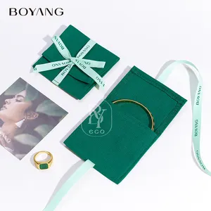 Custom New Recyclable Small Gift Packaging Luxury Canvas Cotton Jewelry Pouch Bag