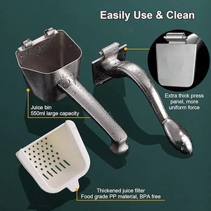 Exprimidor de Limones de Acero Inoxidable 304, Exprimidor Manual de Cítricos, Limón, Naranja, con Mango Ergonómico Resistente - Product Image 6