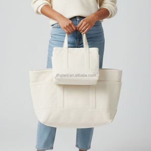 Tas Belanja Totebag Kanvas Katun Reusable dengan Pola Logo Putih Cetak Transfer Panas Kustom dan Kantong - Product Image 3