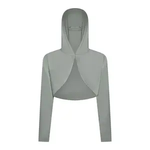 Outdoor Leisure Fitness Clothes Women's Breathable Sunscreen Clothes High-quality Hooded Shawl Sports Top