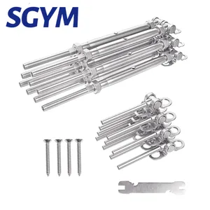 สแตนเลส T316สายราวบันไดฮาร์ดแวร์ Swage สลับ Turnbuckle 180ปรับมุม Rigging สกรูสำหรับ1/8 ''3/16'' สาย