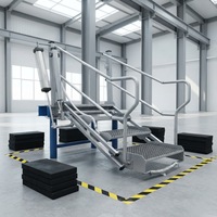 Escalier d'accès pneumatique pliable, échelle d'accès mobile galvanisée pour le chargement de camions-citernes pétrochimiques