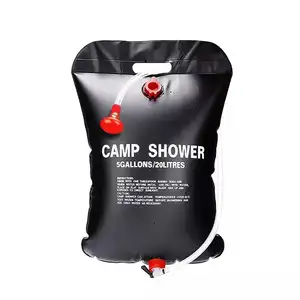 hot custom 20L portable camping shower 5 gallons heating pipe bag solar water heater outdoor Other camping gear