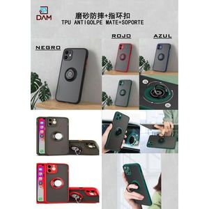 Custodia per telefono DAM Frosting TPU dal design semplice con anello magnetico e impugnatura per protezione anti-shock per iPhone 16 - Product Image 1