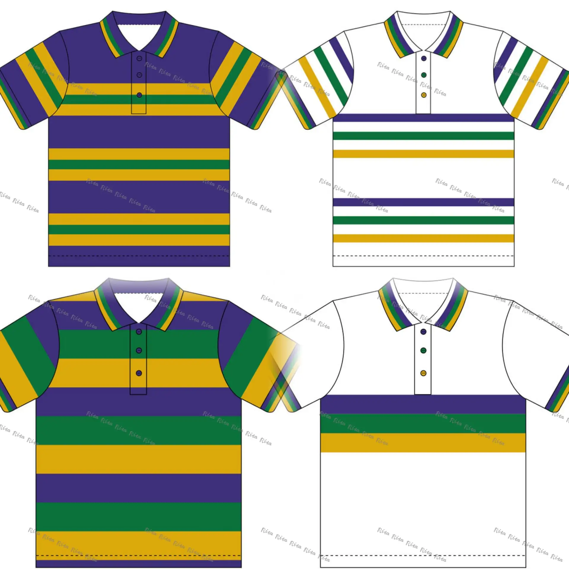 RTS Mardi Gras vestiti per bambini tutina per bambini camicia Polo ragazza manica lunga viola verde oro cotone vestito maglia 2024