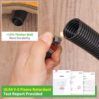 Protectores de Cables - Conducto Corrugado Flexible con Resistencia a las Llamas V-0, Resistencia a los Rayos UV, Corte para Cables Industriales en Exteriores