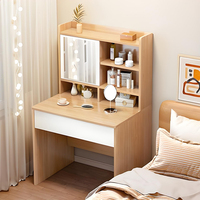 Nouvelle coiffeuse intégrée minimaliste moderne de luxe léger 2025 avec miroir éclairé réglable pour chambre à coucher