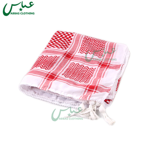 Vente en gros usine – Foulard carré palestinien <span class=keywords><strong>Arafat</strong></span> pour homme, en polyester 50x50, noir, style arabe avec petits pompons - Product Image 1