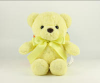 Ours en peluche élégant de 8 pouces en coton PP super doux, anti-stress, avec ruban vert clair, cadeau en peluche personnalisé